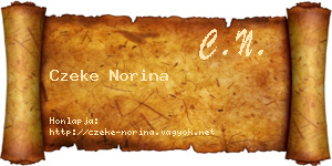 Czeke Norina névjegykártya